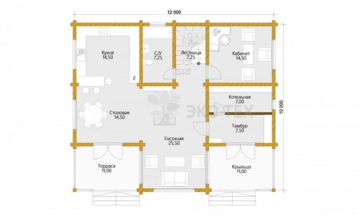 Проект дома Австрия клееный брус