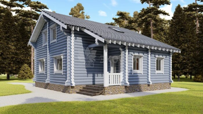 Проект дома Белая дача оцилиндрованное бревно