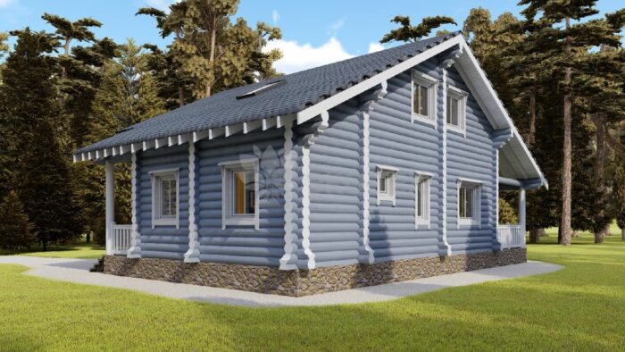 Проект дома Белая дача оцилиндрованное бревно