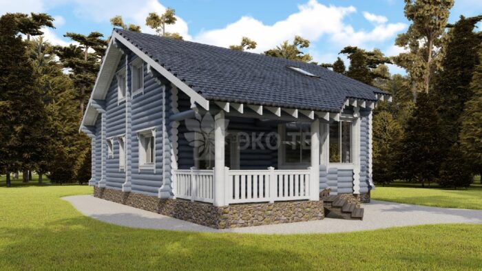 Проект дома Белая дача оцилиндрованное бревно