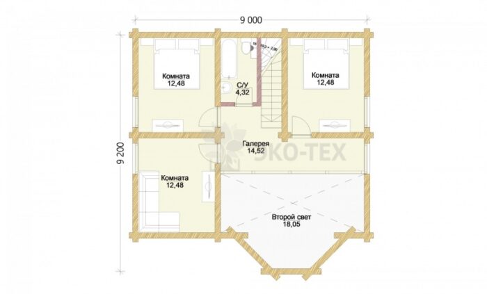 Проект дома Белая дача оцилиндрованное бревно планировка