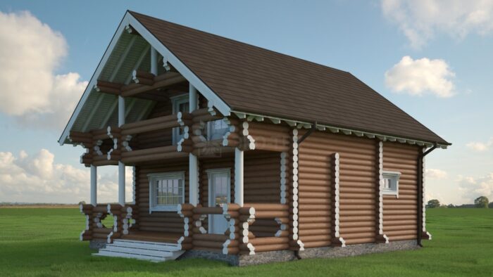 Проект бани Чехов оцилиндрованное бревно