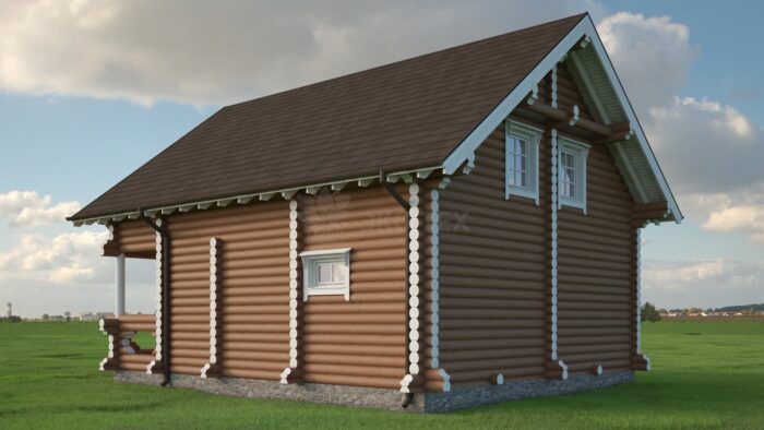 Проект бани Чехов оцилиндрованное бревно