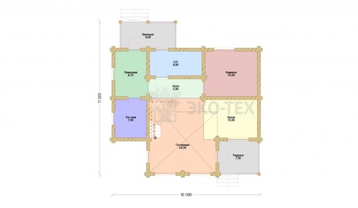 Проект дома Джузеппе оцилиндрованное бревно планировка