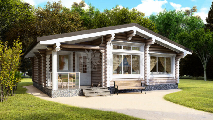 Проект дома Домик в Деревне оцилиндрованное бревно