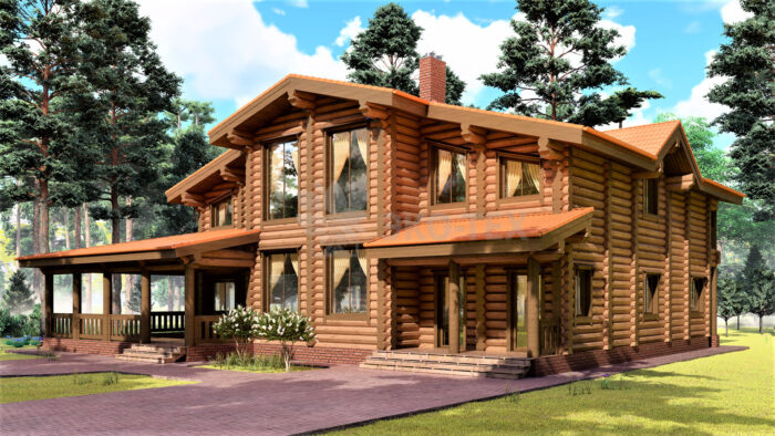 Проект дома Дуб оцилиндрованное бревно
