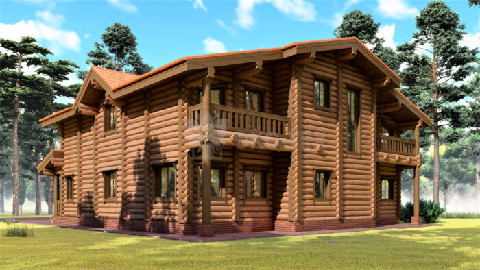 Проект дома Дуб оцилиндрованное бревно