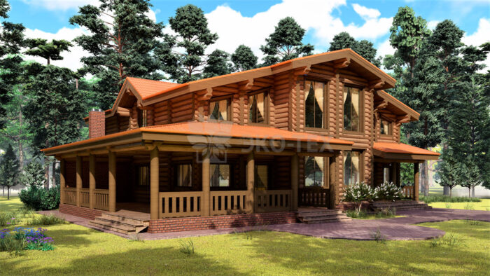 Проект дома Дуб оцилиндрованное бревно