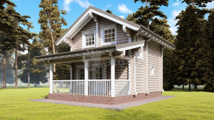 Проект дома Дубовая роща оцилиндрованное бревно