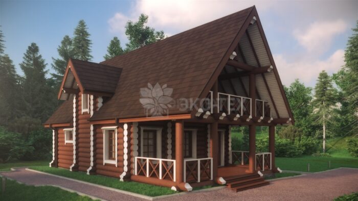 Проект бани Эльсинор1 оцилиндрованное бревно
