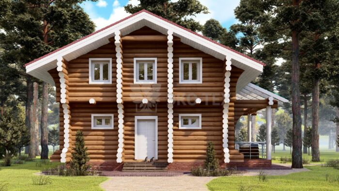 Проект дома Фьорд оцилиндрованное бревно