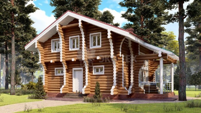 Проект дома Фьорд оцилиндрованное бревно