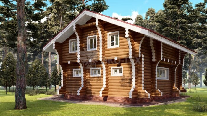 Проект дома Фьорд оцилиндрованное бревно