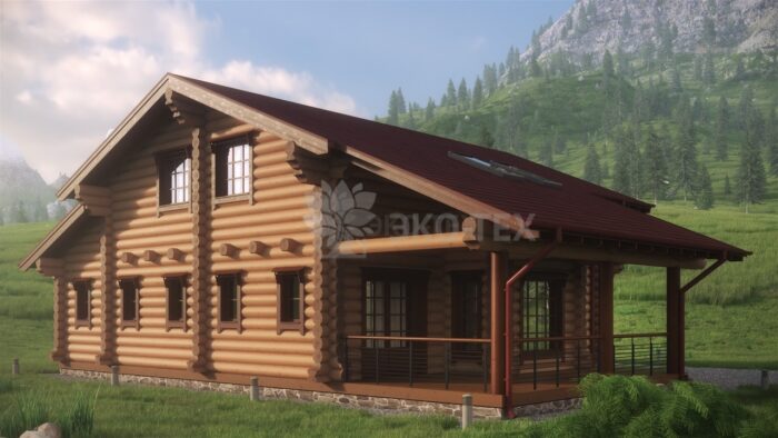 Проект дома Флинт оцилиндрованное бревно