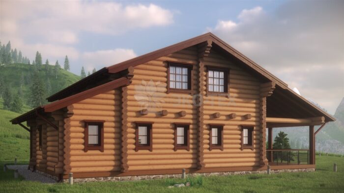 Проект дома Флинт оцилиндрованное бревно