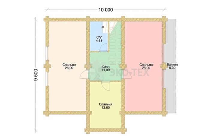 Проект дома Флинт оцилиндрованное бревно планировка