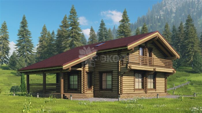 Проект дома Флинт Стандарт оцилиндрованное бревно