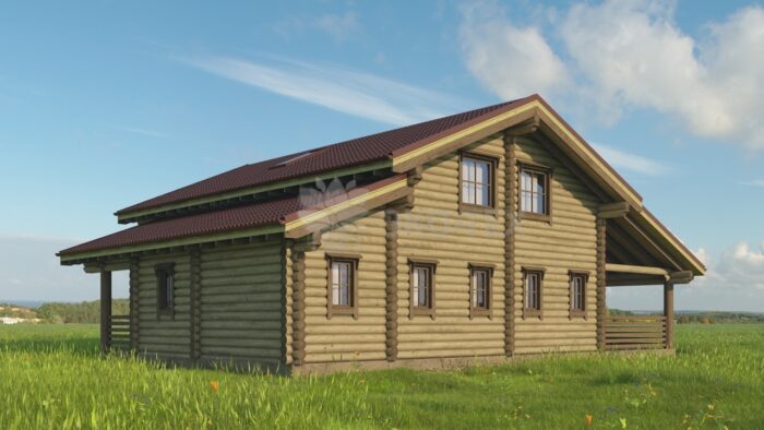 Проект дома Флинт Стандарт оцилиндрованное бревно