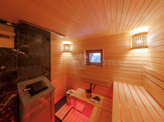 Фото баня с бассейном из рубленных бревен большого диаметра по проекту "Антоновка"