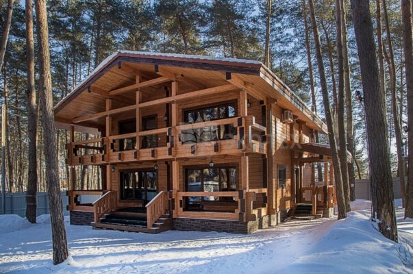 Фото деревянный дом из клееного бруса по проекту "Байрон" - фото