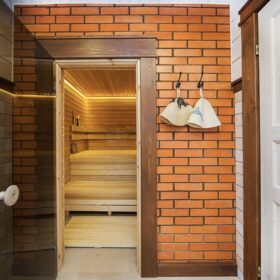 Фото баня из клееного бруса