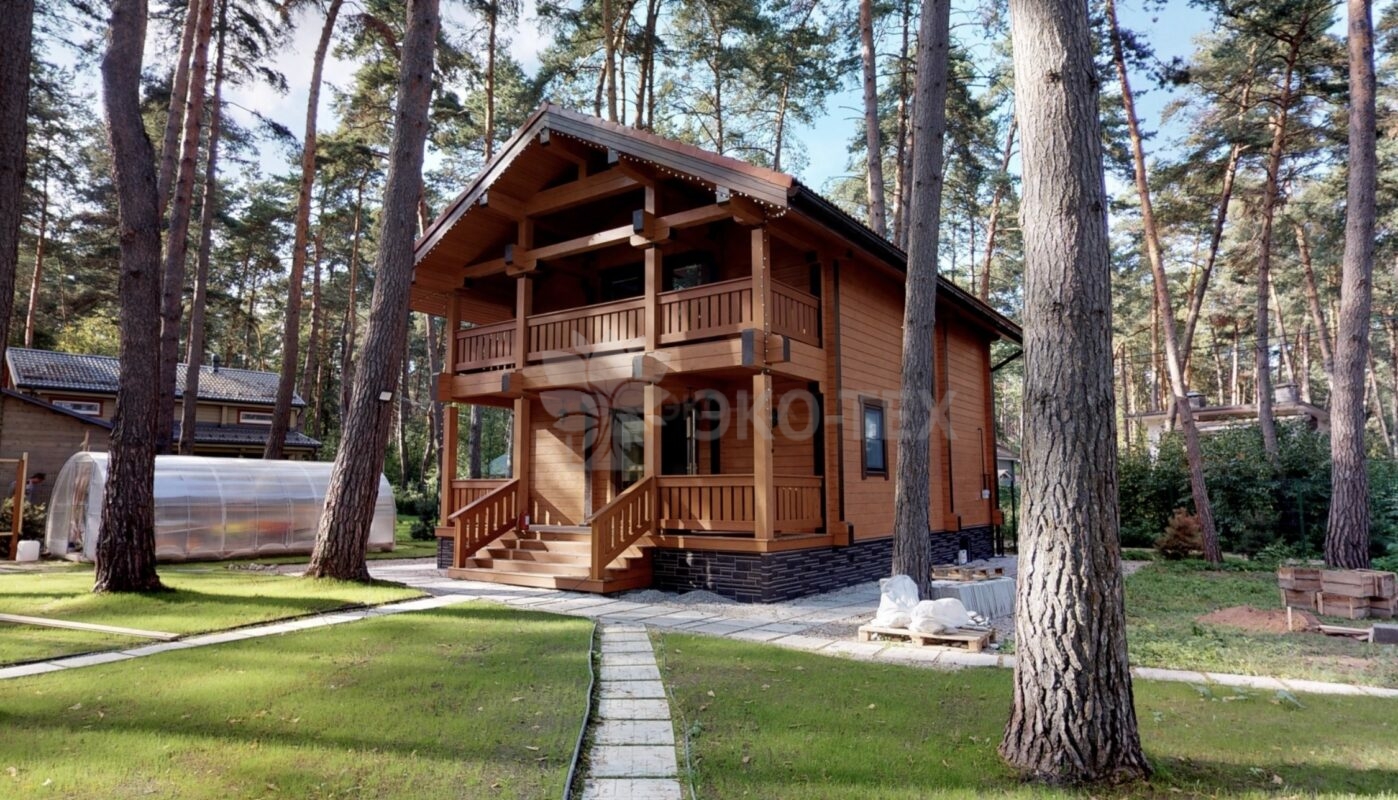 Фото дом из клееного бруса по проекту "Бунырево"