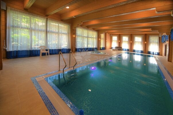 Фото дом с бассейном и спортзалом из клееного бруса