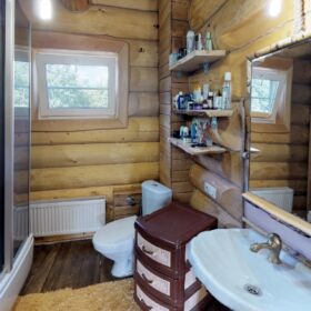 Фото дом из оцилиндрованного бревна по проекту фьорд