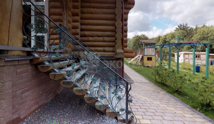 Фото дом из оцилиндрованного бревна по проекту фьорд