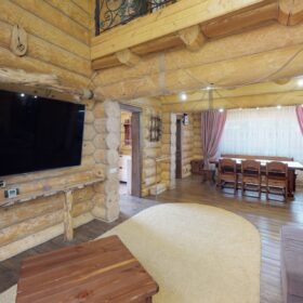 Фото дом из оцилиндрованного бревна по проекту фьорд