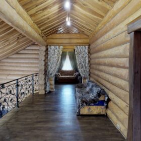 Фото дом из оцилиндрованного бревна по проекту фьорд