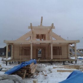 Фото дома из клееного бруса