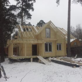 Фото дома из клееного бруса