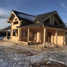 Фото дома из клееного бруса