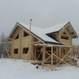 Фото дома из клееного бруса