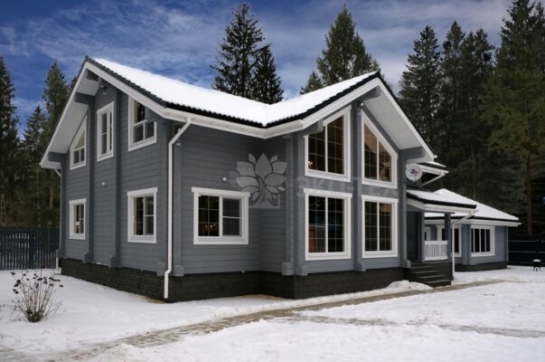 Фото деревянный дом из клееного бруса по проекту "Крым"