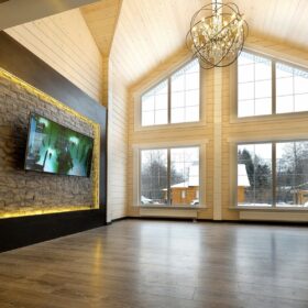 Фото деревянный дом из клееного бруса по проекту "Крым"