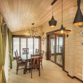 Фото деревянный двухэтажный дом из клееного бруса по проекту "Вольтер"