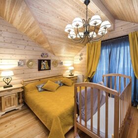 Фото деревянный двухэтажный дом из клееного бруса по проекту "Вольтер"