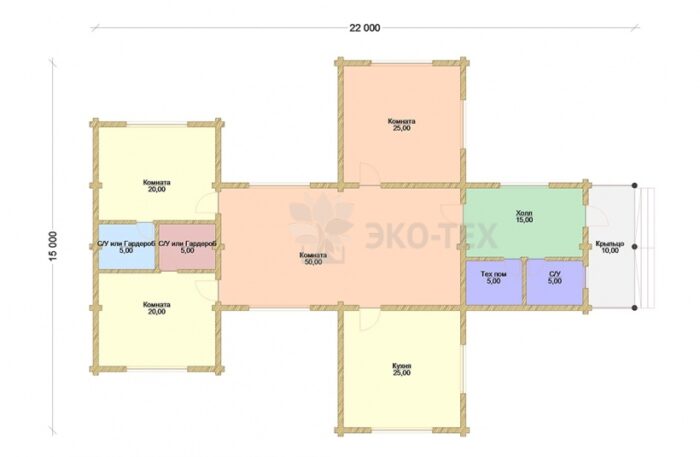 Проект дома Хижина Лесника оцилиндрованное