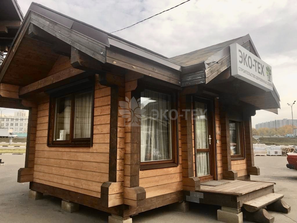 Фото выставка деревянных домов от Эко-Тех - ТЦ «Синдика» МКАД 65 км