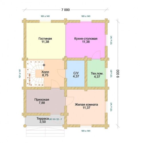 Проект дома Жаворонки оцилиндрованное