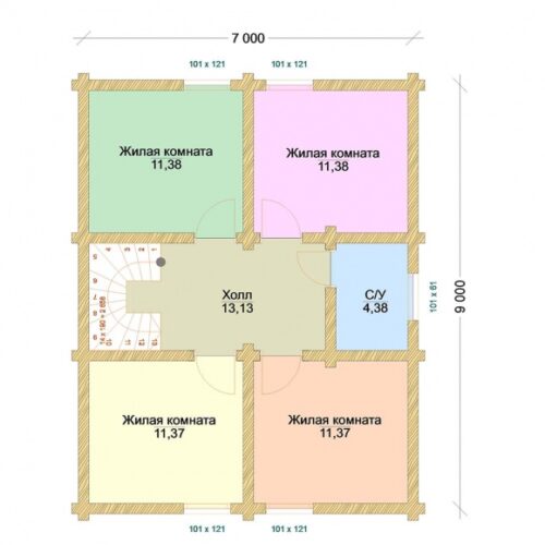 Проект дома Жаворонки оцилиндрованное