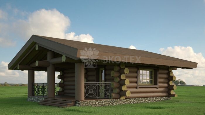 Проект бани Кантри оцилиндрованное бревно
