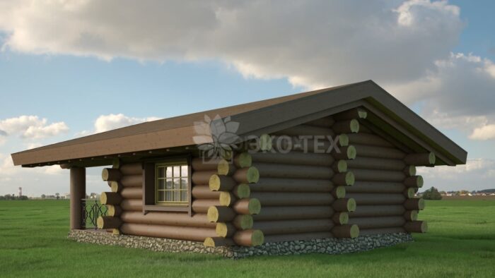 Проект бани Кантри оцилиндрованное бревно