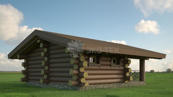 Проект бани Кантри оцилиндрованное бревно