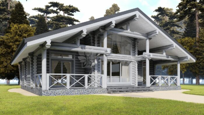 Проект дома Котка оцилиндрованное бревно