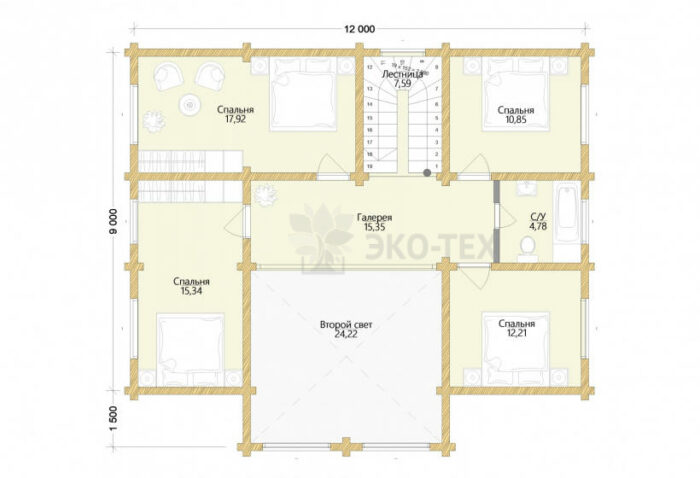 Проект дома Крым клееный брус планировка