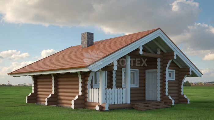 Проект бани Легкий пар оцилиндрованное бревно