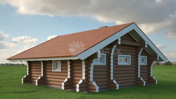 Проект бани Легкий пар оцилиндрованное бревно